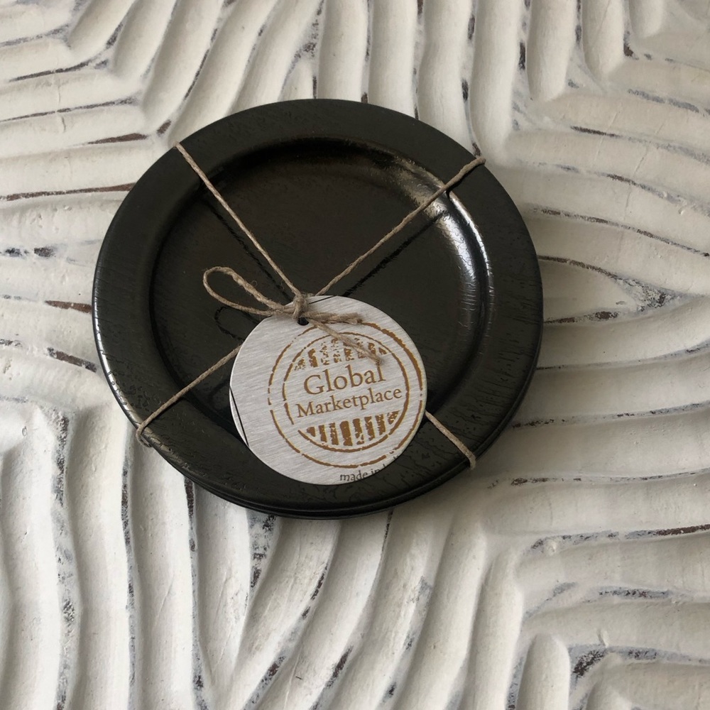 Global Marketplace Set of 4 Drink Coasters Gunmetal Grey Color